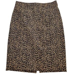 J. Crew Womens Size 00‎ Leopard Print Pencil Skirt Midi Length